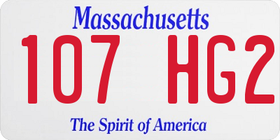 MA license plate 107HG2