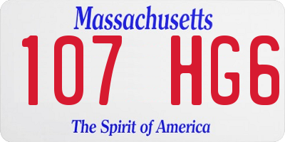 MA license plate 107HG6