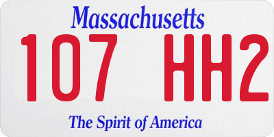 MA license plate 107HH2