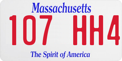 MA license plate 107HH4