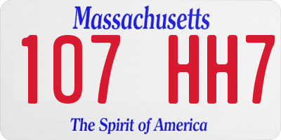 MA license plate 107HH7