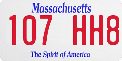 MA license plate 107HH8