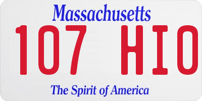 MA license plate 107HI0