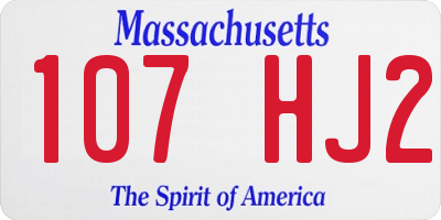 MA license plate 107HJ2
