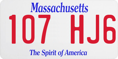 MA license plate 107HJ6