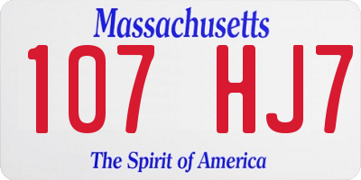 MA license plate 107HJ7