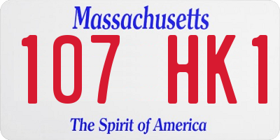 MA license plate 107HK1