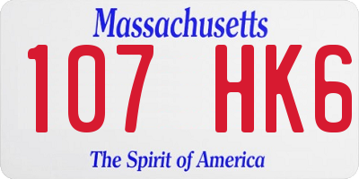 MA license plate 107HK6