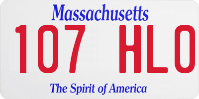 MA license plate 107HL0