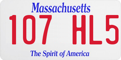 MA license plate 107HL5