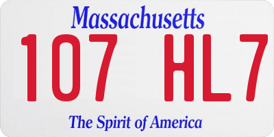 MA license plate 107HL7