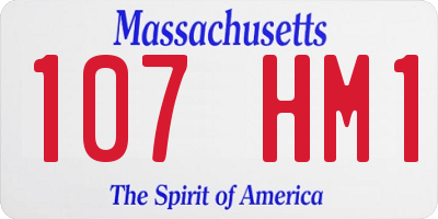MA license plate 107HM1