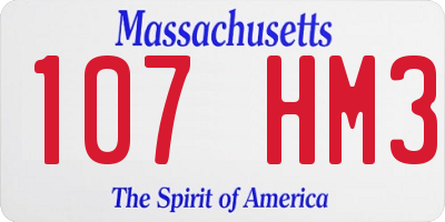 MA license plate 107HM3