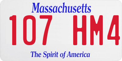 MA license plate 107HM4