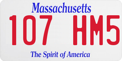MA license plate 107HM5