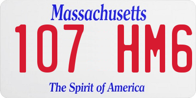 MA license plate 107HM6