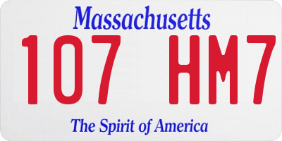 MA license plate 107HM7