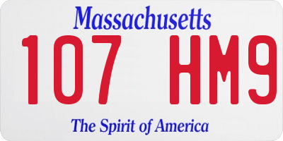 MA license plate 107HM9