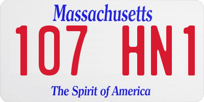 MA license plate 107HN1