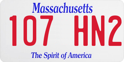 MA license plate 107HN2