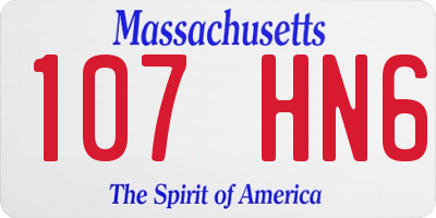 MA license plate 107HN6