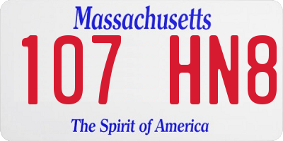 MA license plate 107HN8