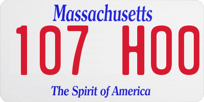 MA license plate 107HO0