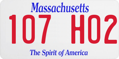 MA license plate 107HO2