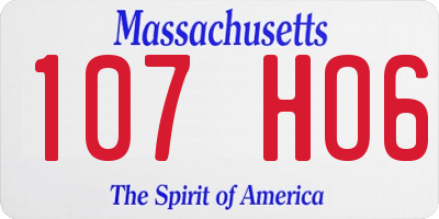 MA license plate 107HO6