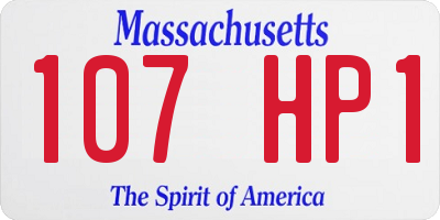 MA license plate 107HP1