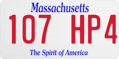 MA license plate 107HP4