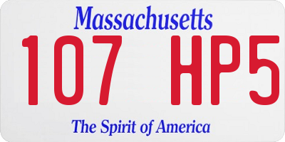 MA license plate 107HP5