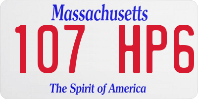 MA license plate 107HP6