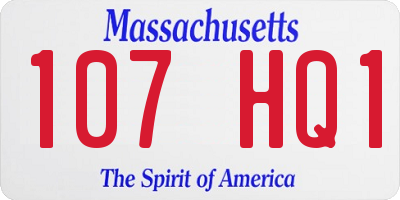 MA license plate 107HQ1