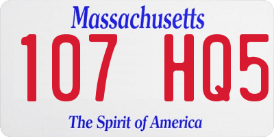 MA license plate 107HQ5