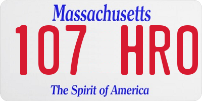 MA license plate 107HR0
