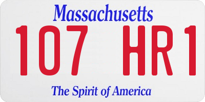MA license plate 107HR1