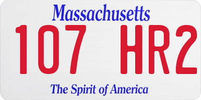 MA license plate 107HR2