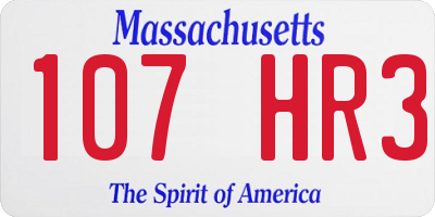 MA license plate 107HR3