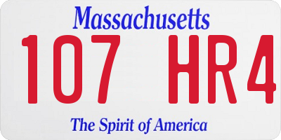 MA license plate 107HR4