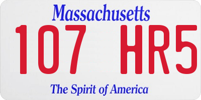 MA license plate 107HR5