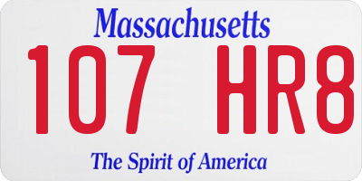 MA license plate 107HR8