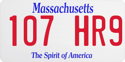 MA license plate 107HR9