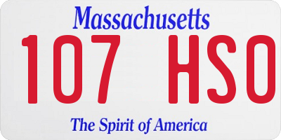 MA license plate 107HS0