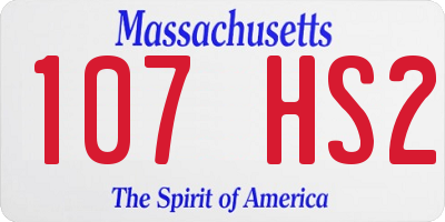 MA license plate 107HS2