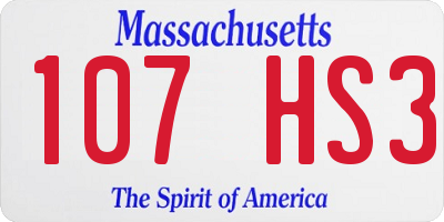MA license plate 107HS3