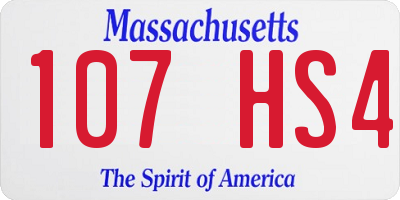MA license plate 107HS4