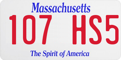 MA license plate 107HS5