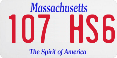MA license plate 107HS6
