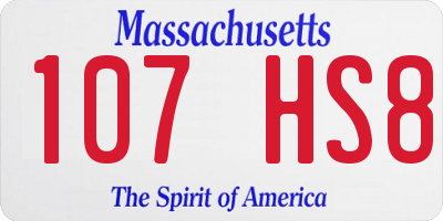 MA license plate 107HS8